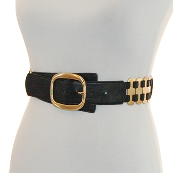 Via Spiga Accessories - Via Spiga Elastic Gold & Black Belt